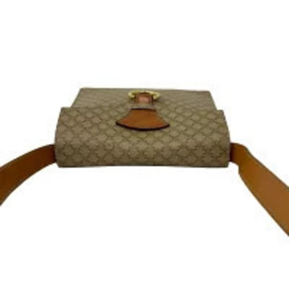 Celine Macadam Blazon Triomphe Leather Shoulder Bag Pouch Clutch Brown - Picture 4 of 10